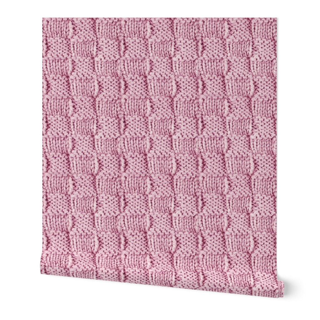 Knit and Purl Bright Pink Stitch Wallpaper